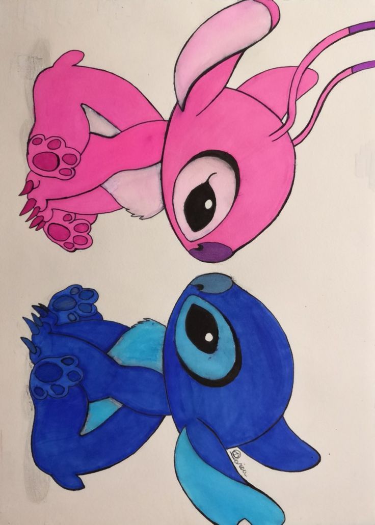 Lilo & Stitch Drawing Cute Alien Duo