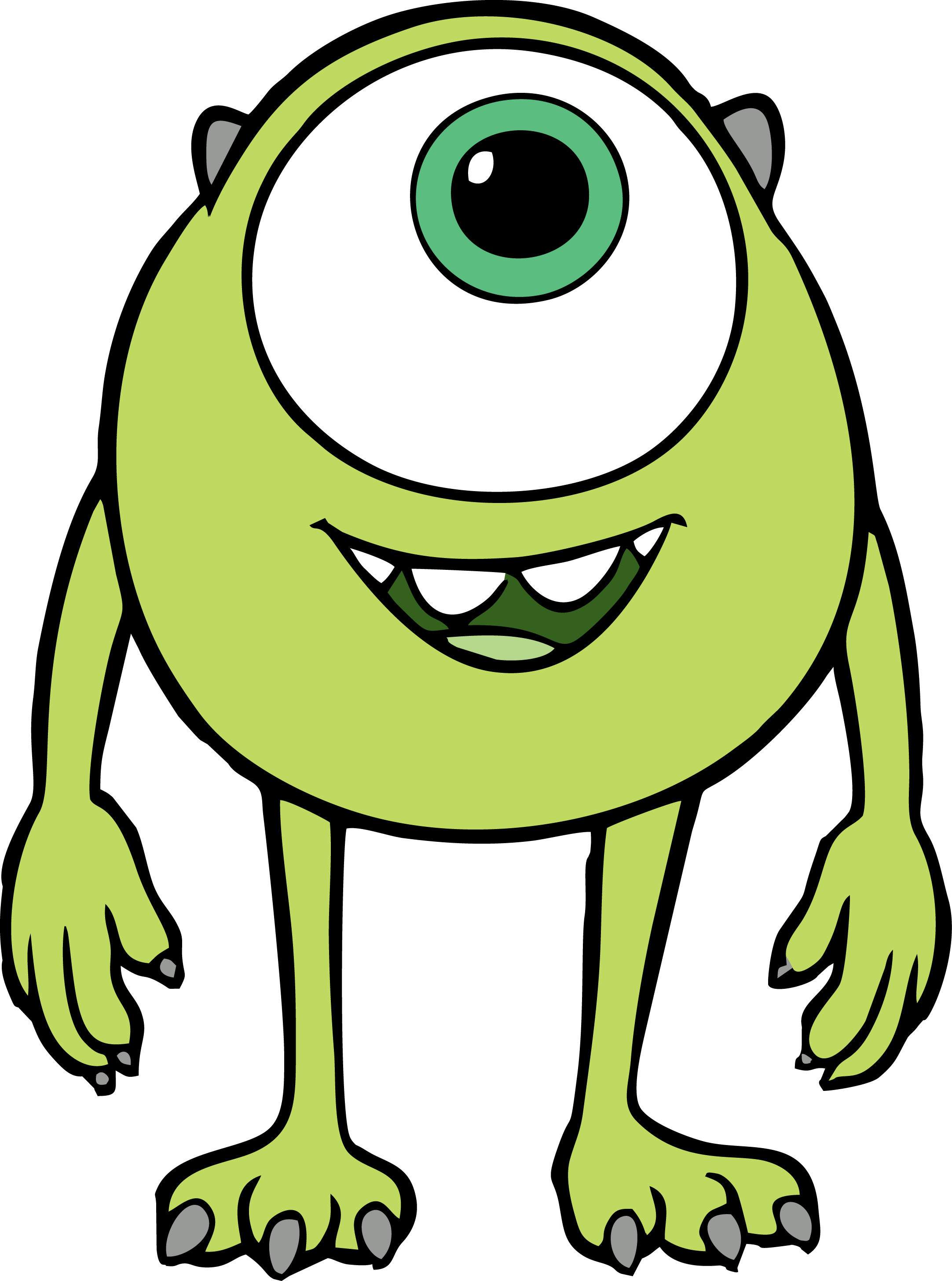 Mike Wazowski Drawing Cute One-Eyed Monster