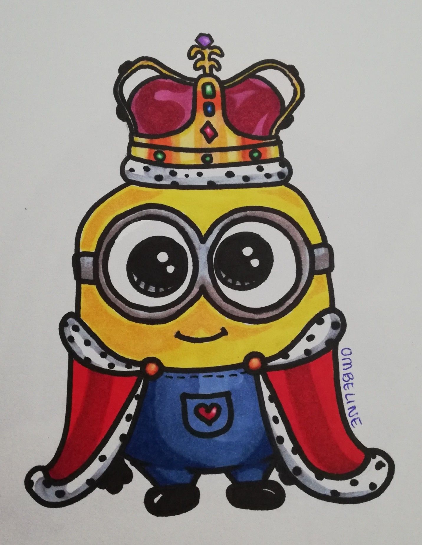 Minion Drawing in Royal Crown