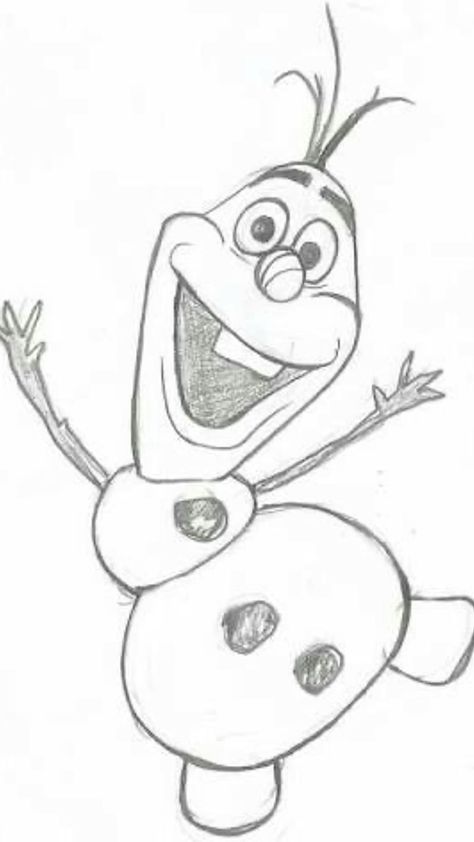 Olaf Drawing Adorable Snowman from Frozen