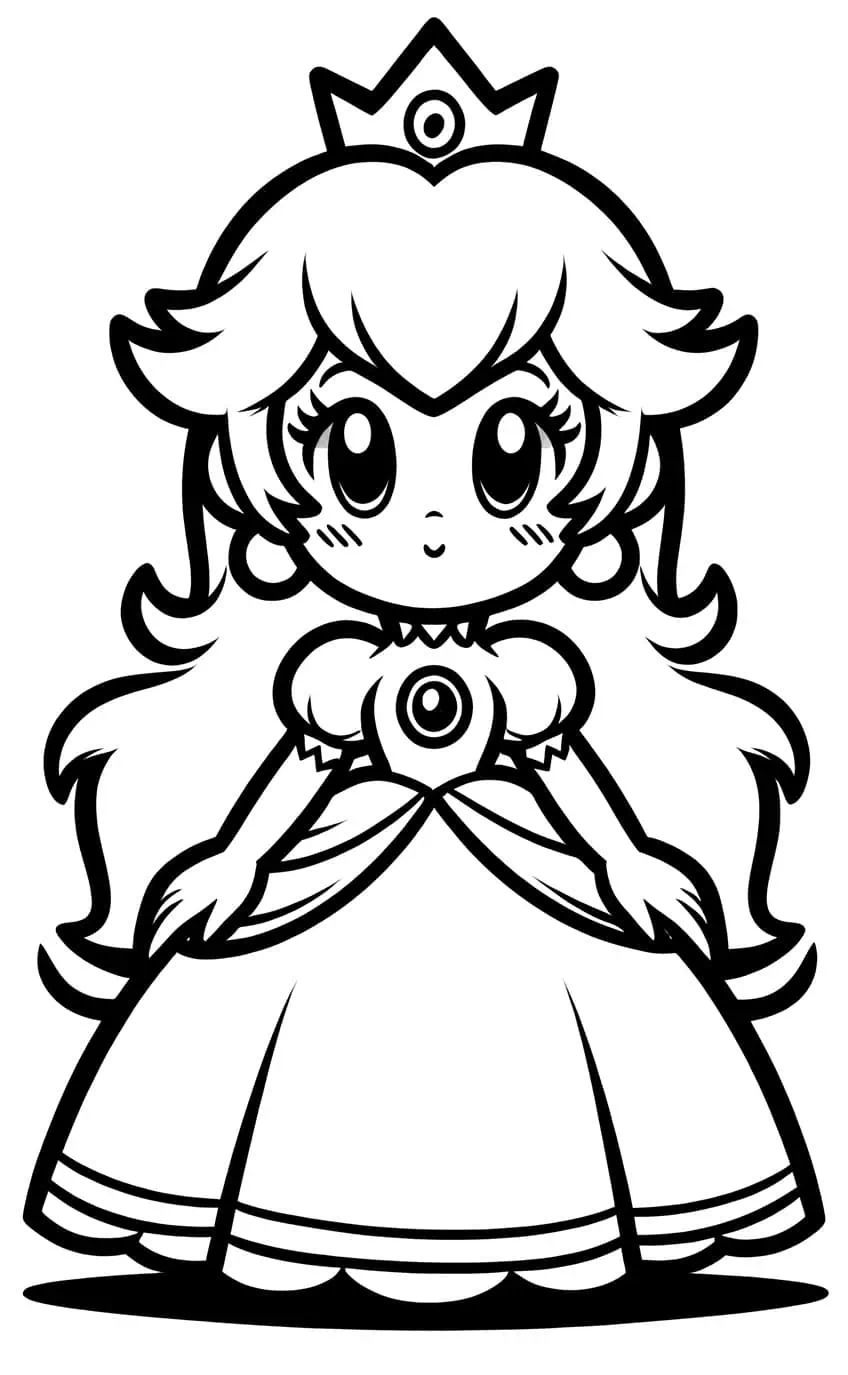 Princess Peach Drawing Adorable Princess from Mario