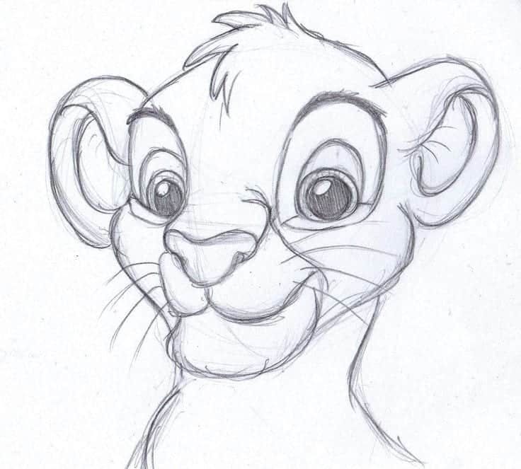 Simba Drawing Adorable Lion from The Lion King
