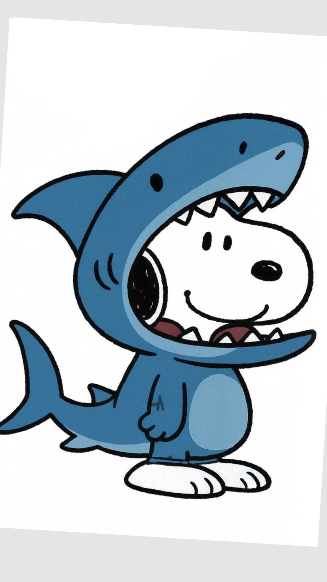 Snoopy in Shark Costume Drawing