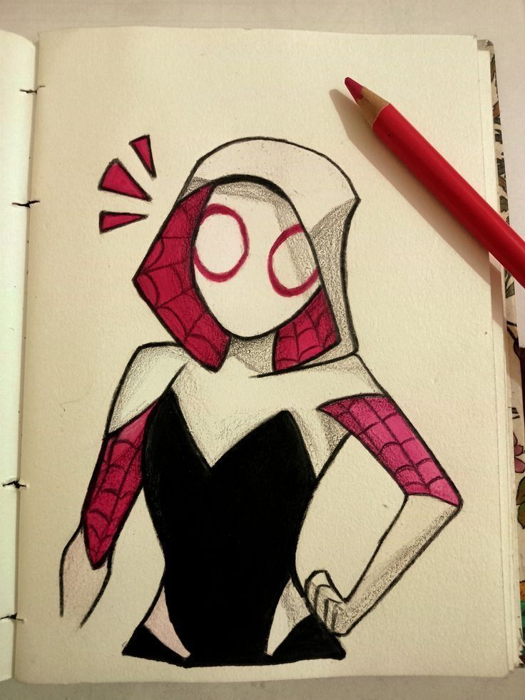 Spider-Gwen Drawing Stylish Superhero