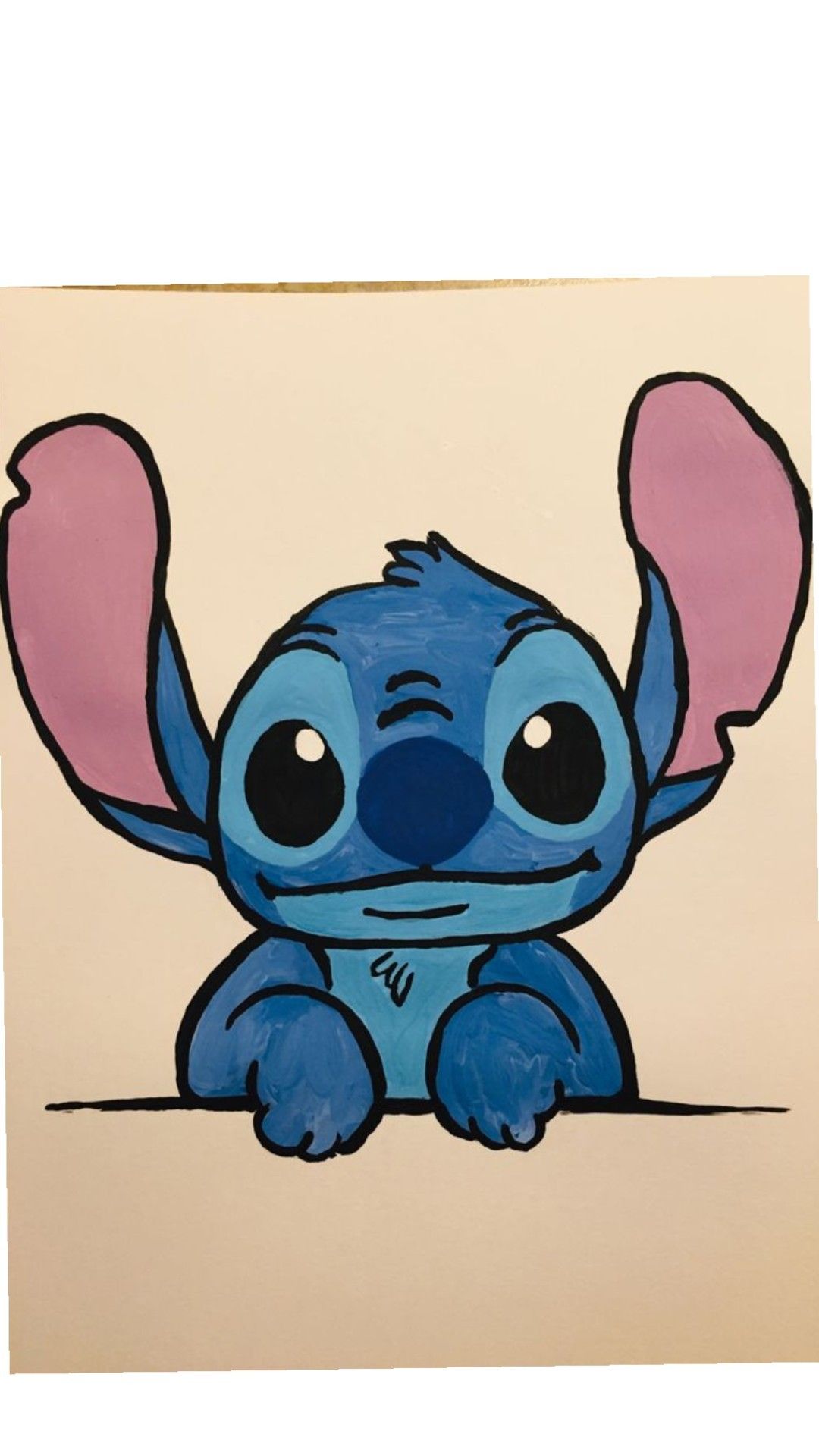 Stitch Drawing Cute Alien with Big Ears