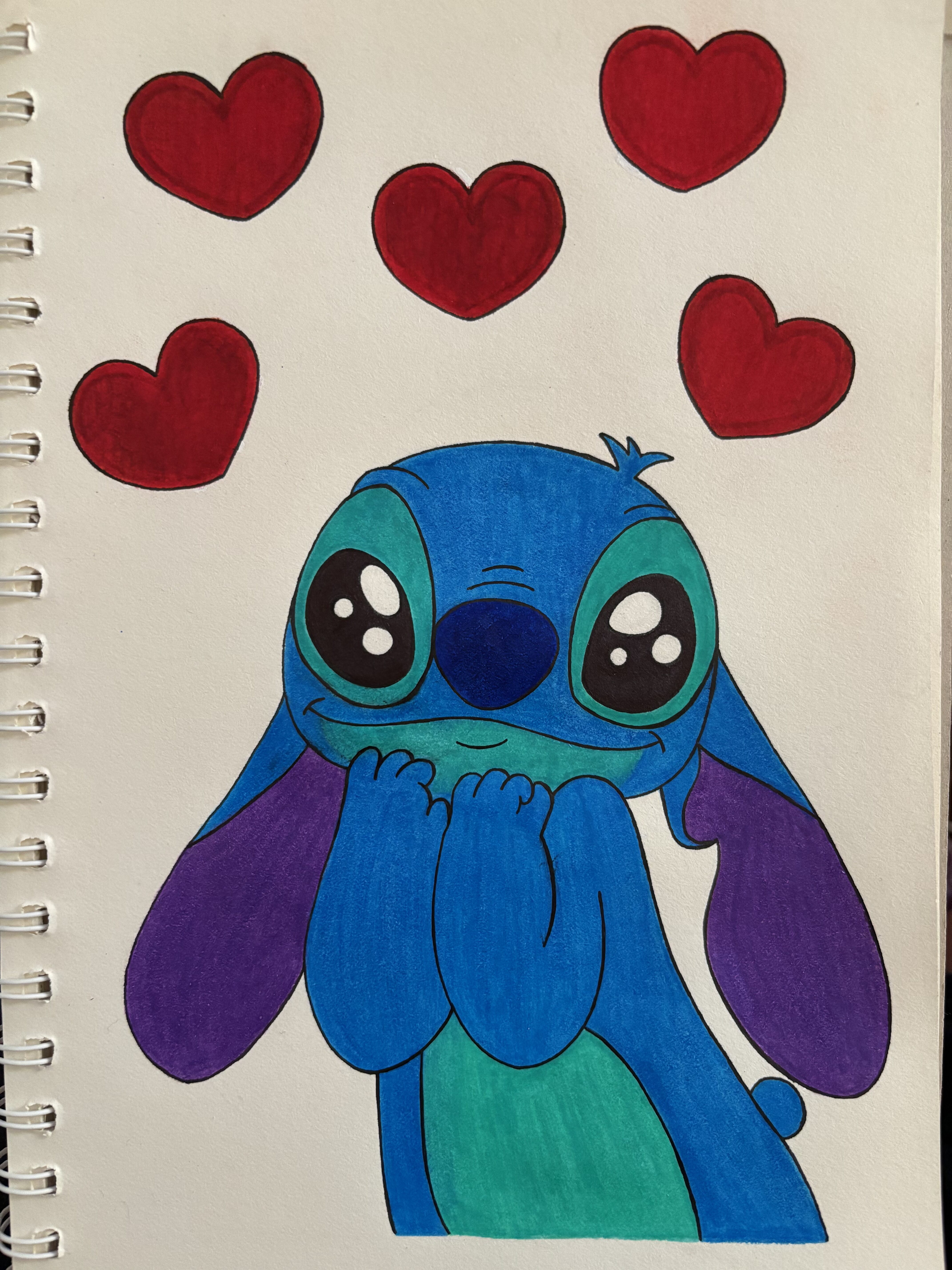 Stitch Drawing with Hearts