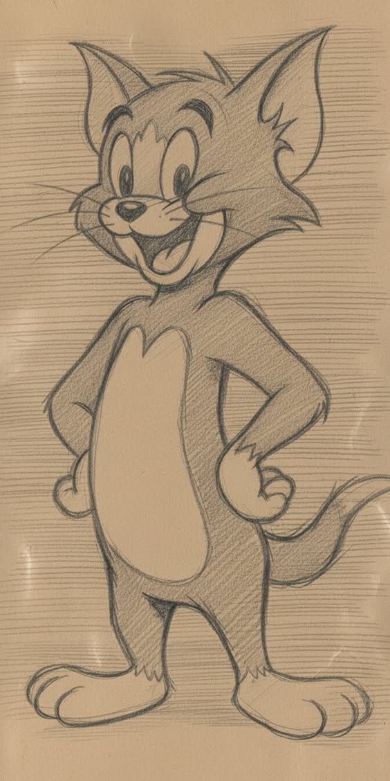 Tom Drawing Fun Cat from Tom and Jerry