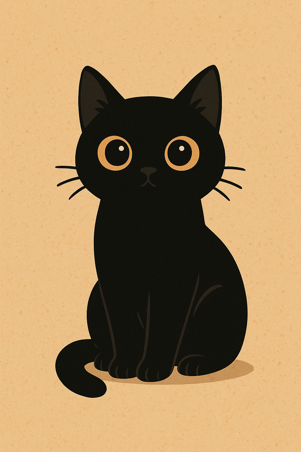 Adorable Black Cat with Big Eyes
