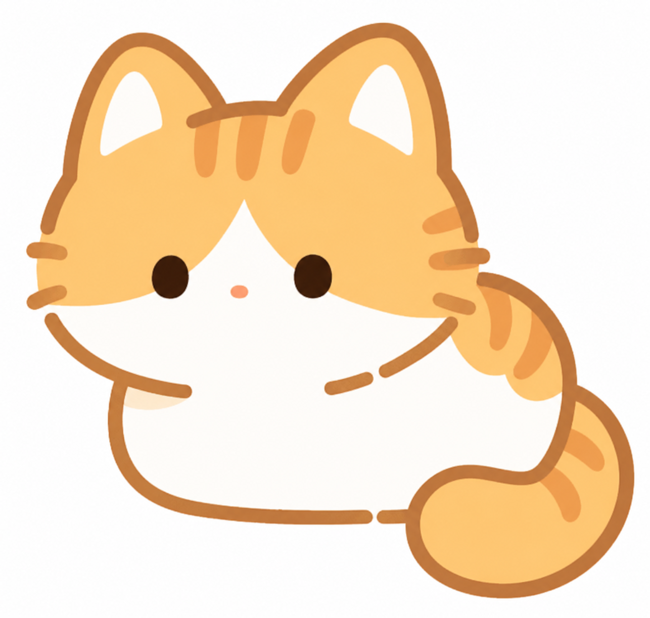 Adorable Chubby Ginger Cat Illustration