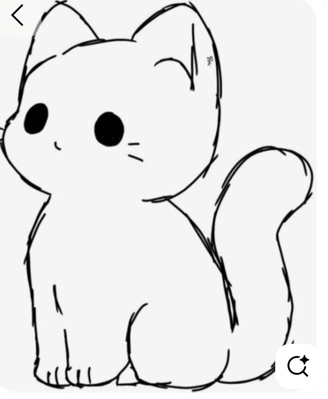 Adorable Kawaii Cat Sitting with Big Eyes