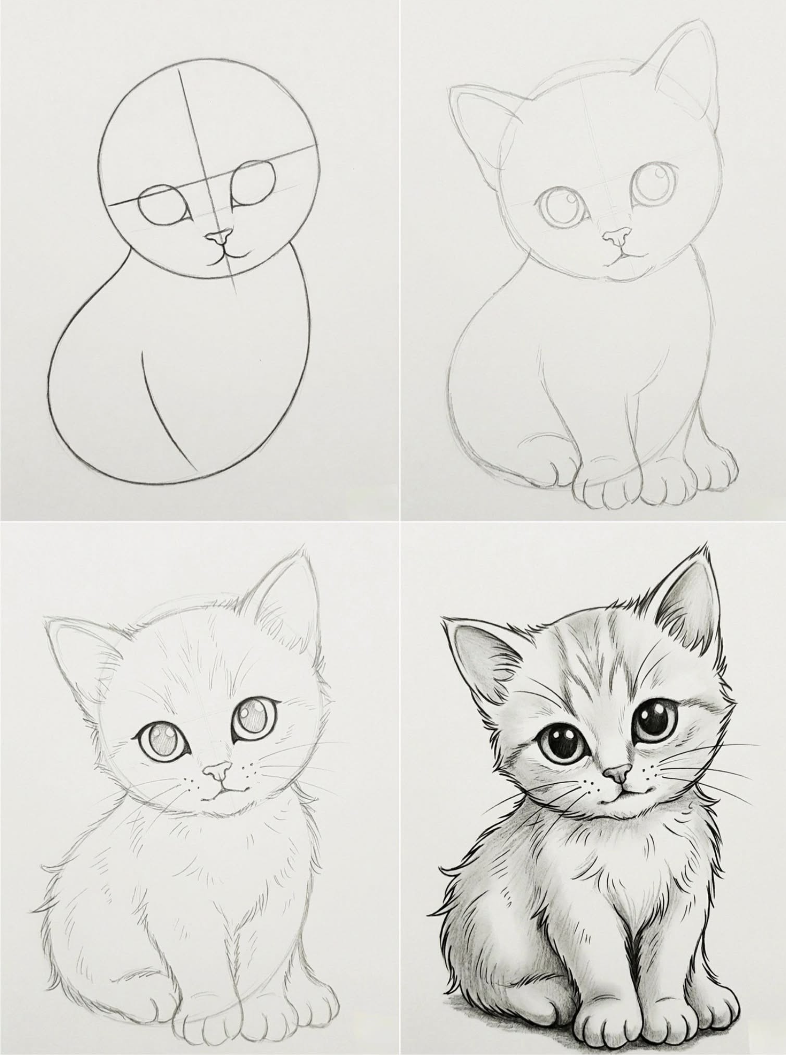 Cat Drawings: Adorable Kitten Sketches from Outline to Realistic