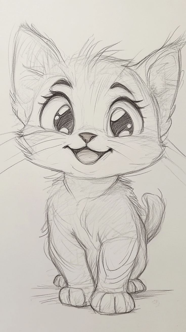 Adorable Kitten with Big Eyes and Playful Expression
