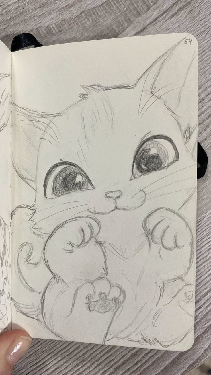 Adorable Kitten with Big Eyes Playing