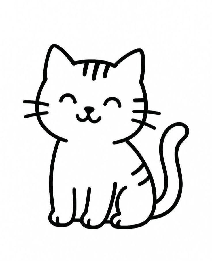 Adorable Sitting Cat with Cheerful Expression
