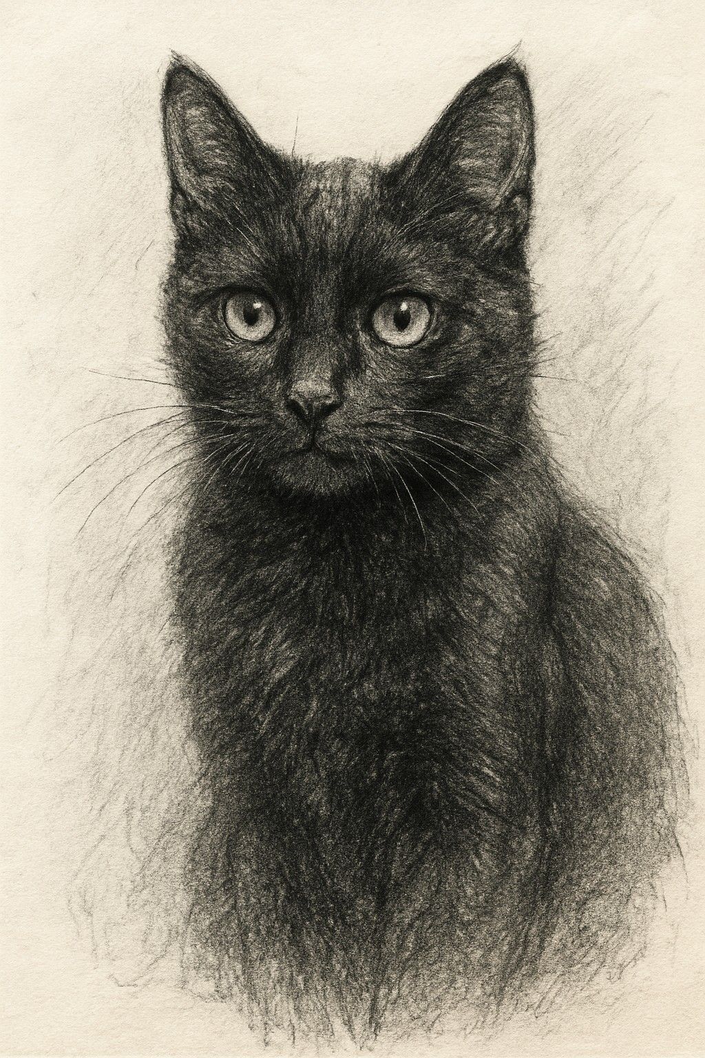 Realistic Black Cat Portrait