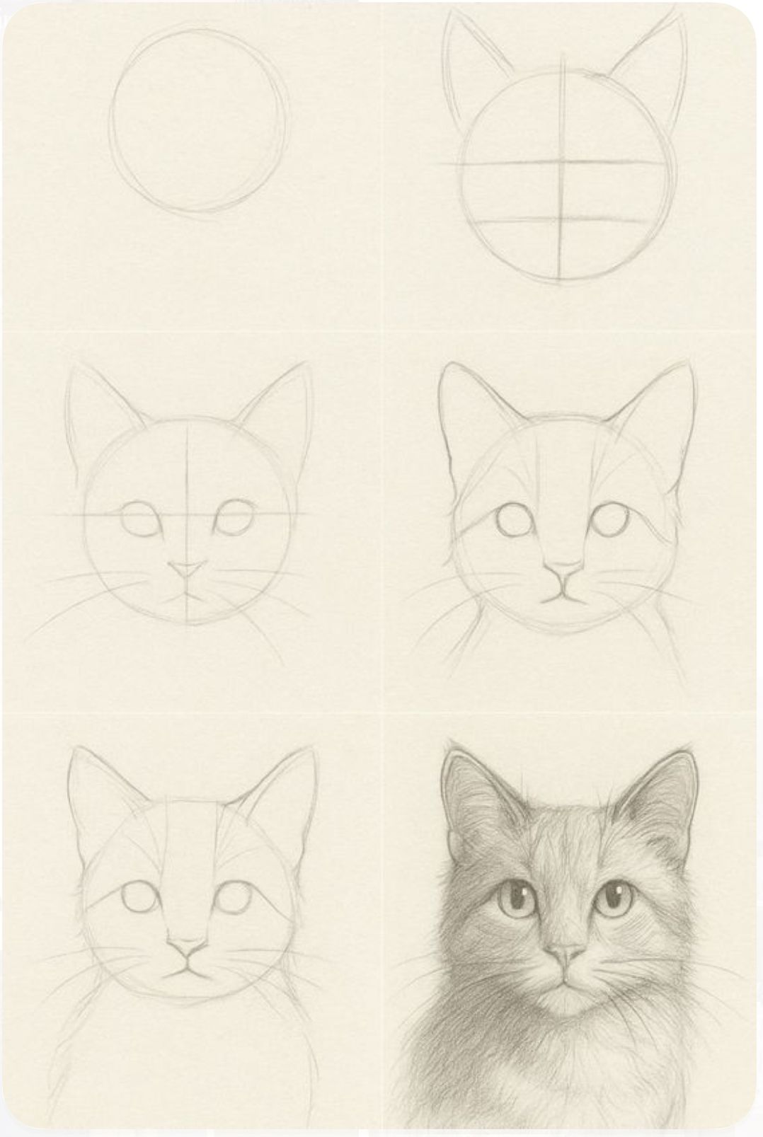 Cat Drawings: Step-by-Step Realistic Cat Portrait Tutorial