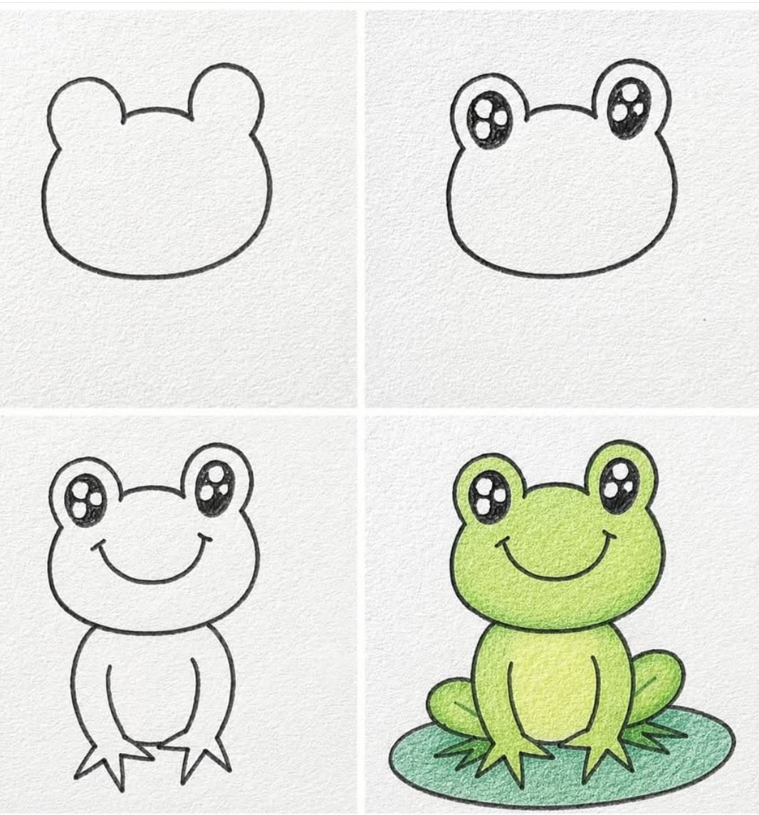 Adorable Frog Smiling on Lily Pad