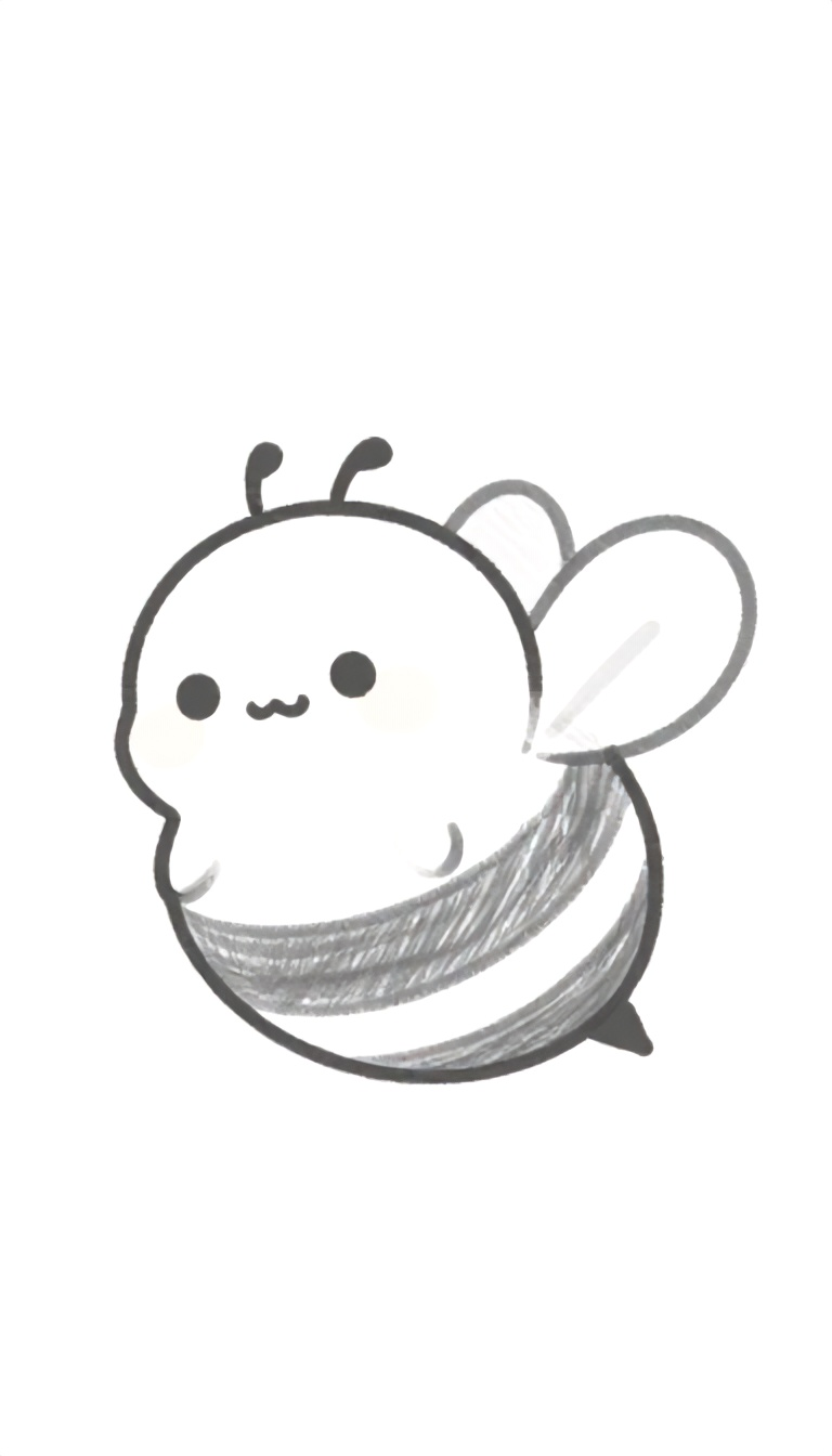 Adorable Chubby Bee with Smiling Face