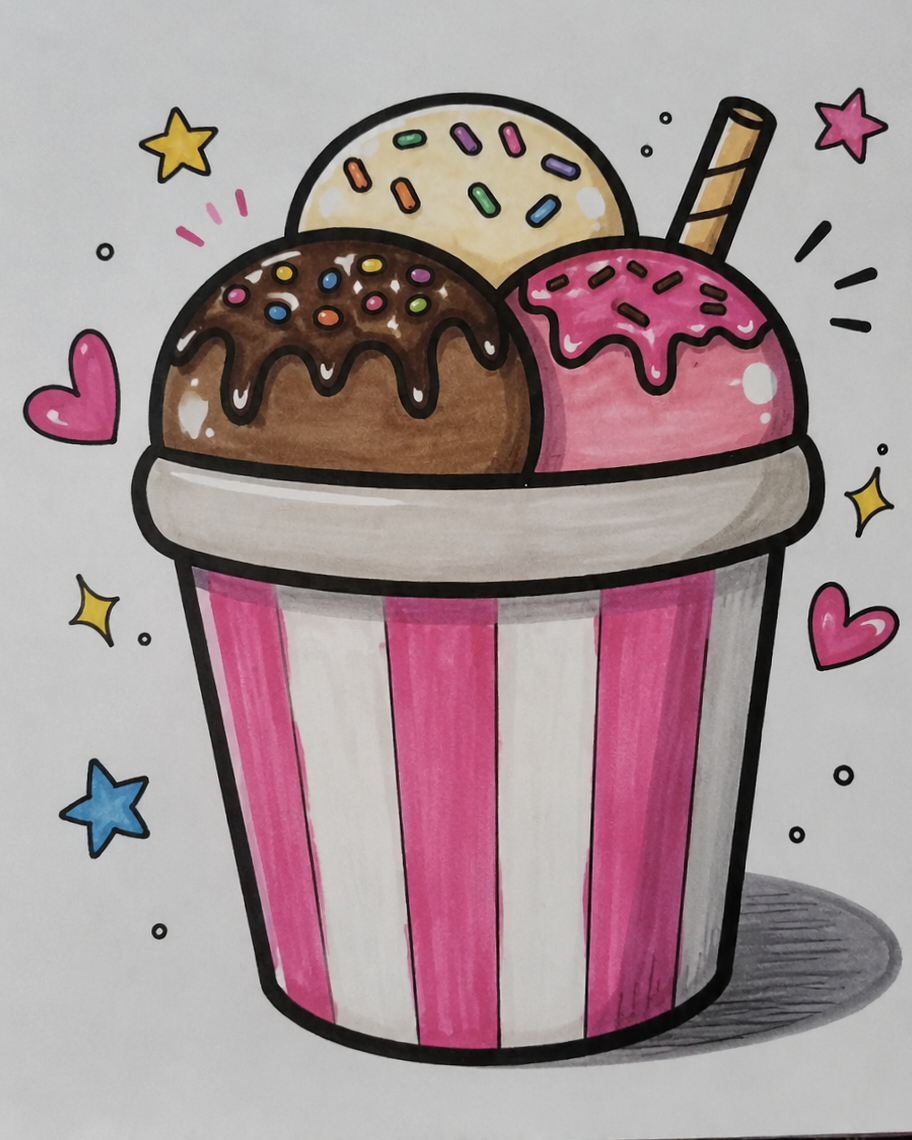 Adorable Ice Cream Sundae with Sprinkles