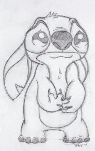 Adorable Stitch with Big Eyes and Floppy Ears