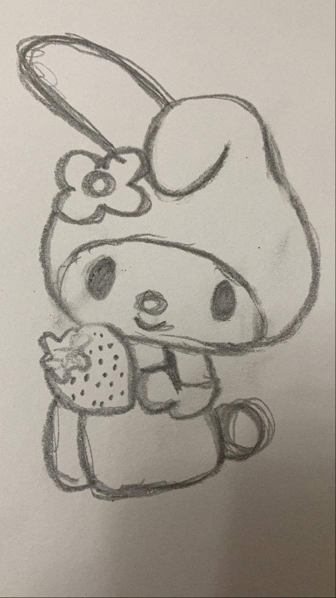 Adorable My Melody Holding a Strawberry