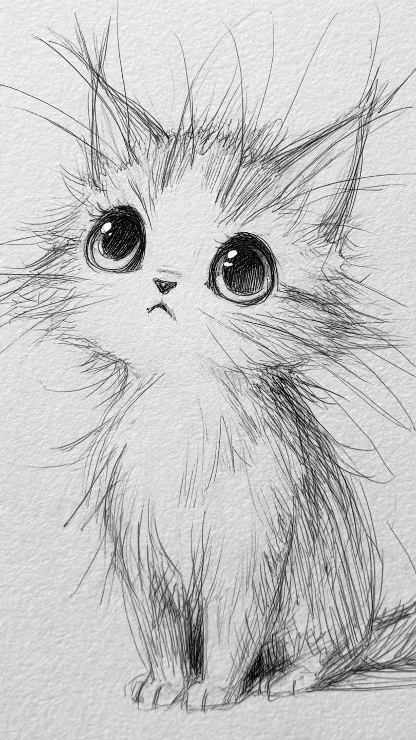 Adorable Fluffy Kitten with Big Eyes
