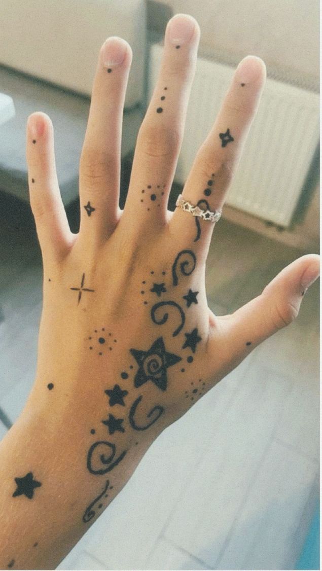 Whimsical Star and Swirl Design with Pen