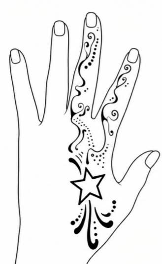 Elegant Star with Swirls and Dots Design
