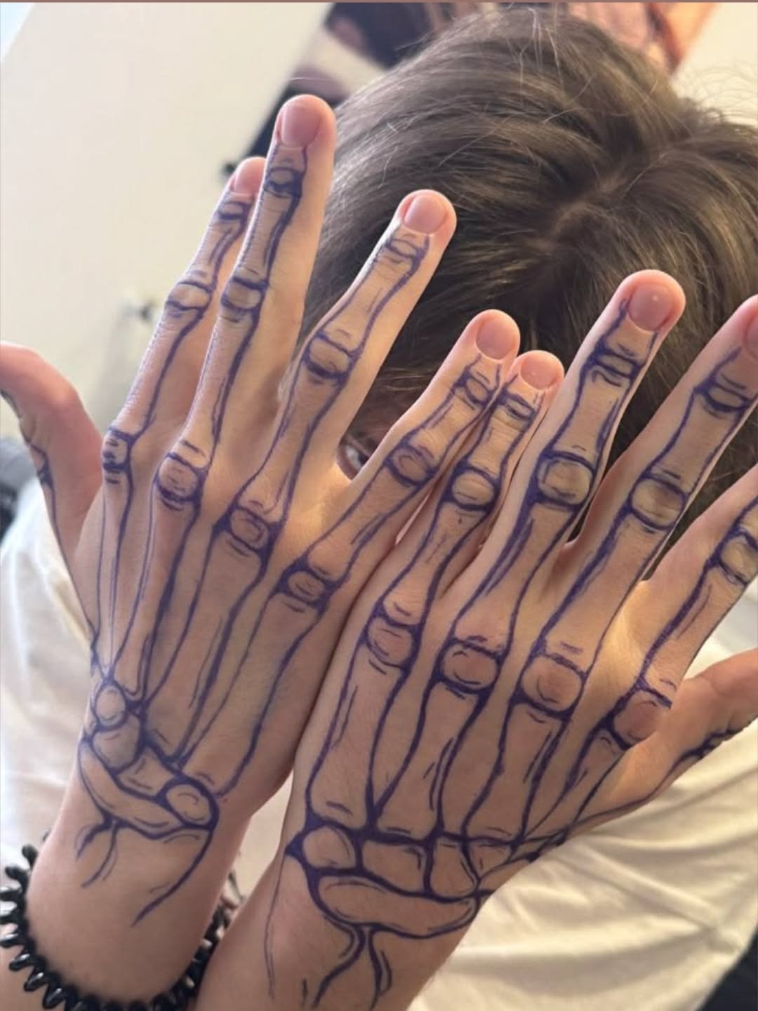 Creative Skeleton Hand Outline Art