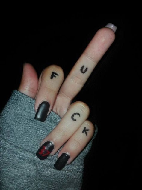 Edgy Finger Art with Bold Letters
