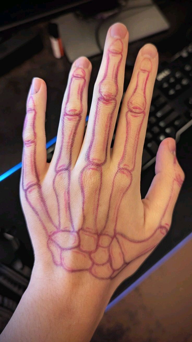 Creative Skeleton Hand Outline