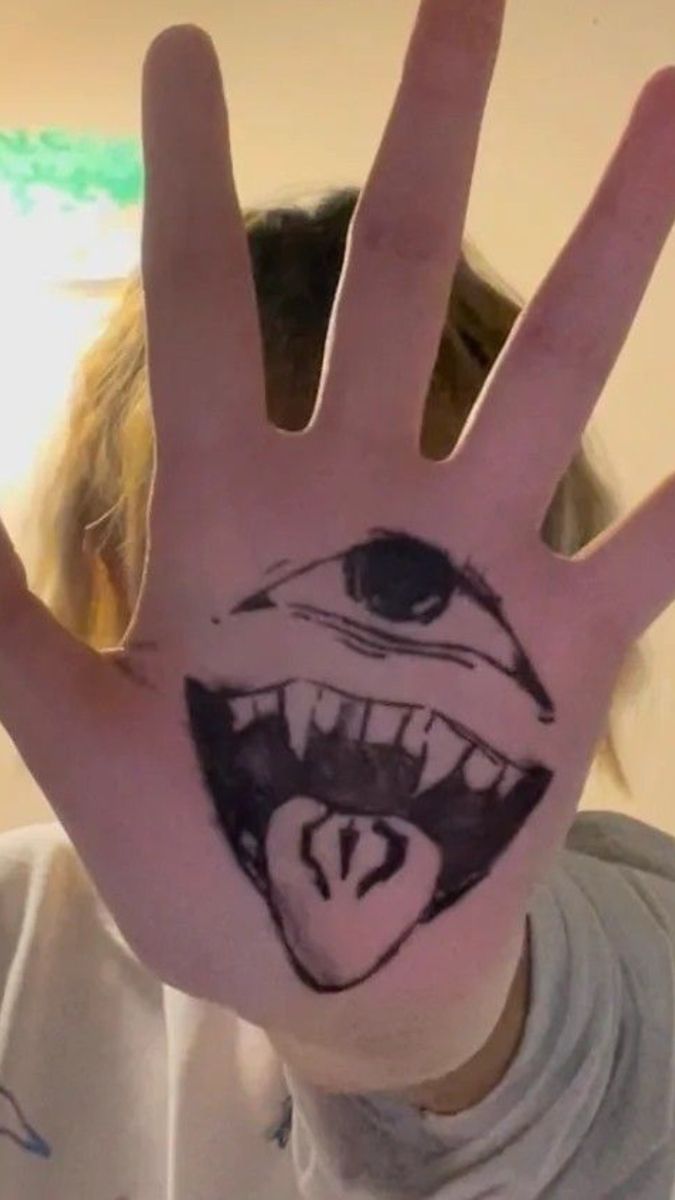 Creative Monster Face with Eye and Tongue