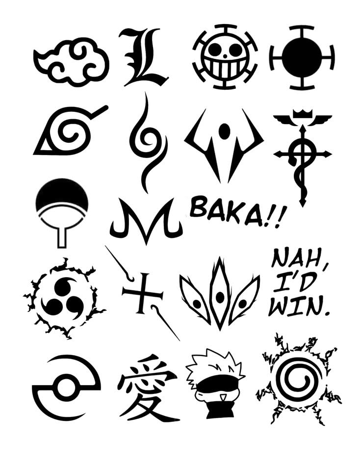 Cool Anime Symbols and Quotes Collection