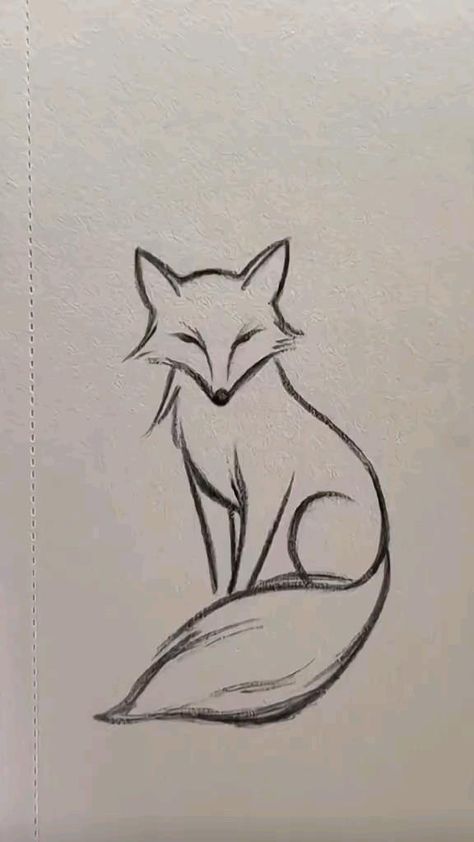 Elegant Sitting Fox Sketch