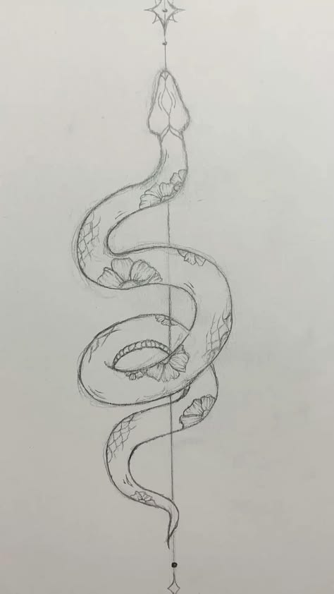 Elegant Snake with Floral Accents