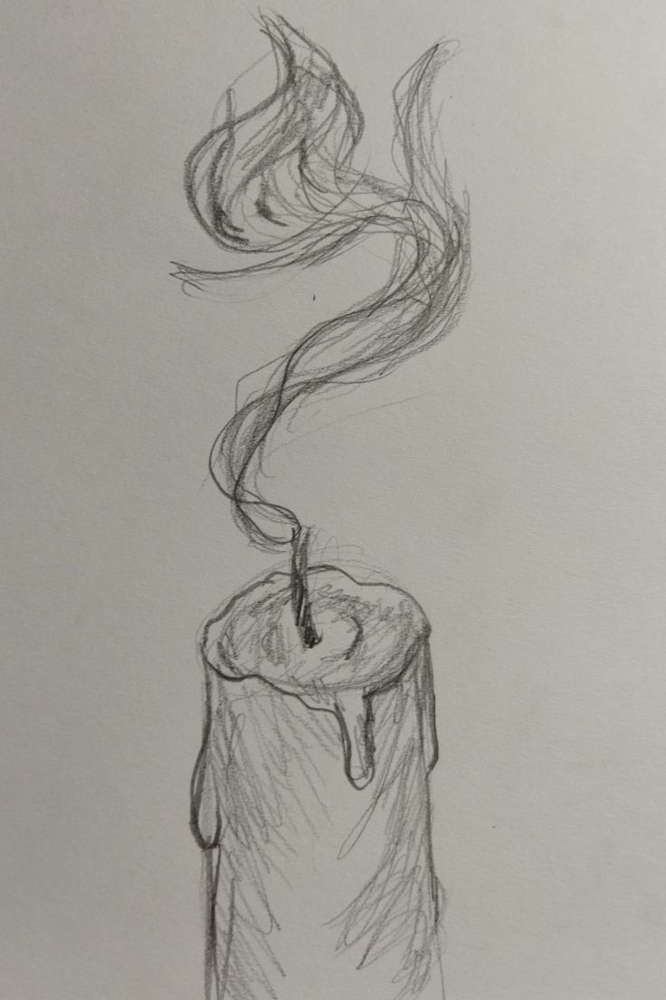 Simple Candle with Wavy Smoke