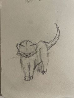 Adorable Walking Kitten Sketch