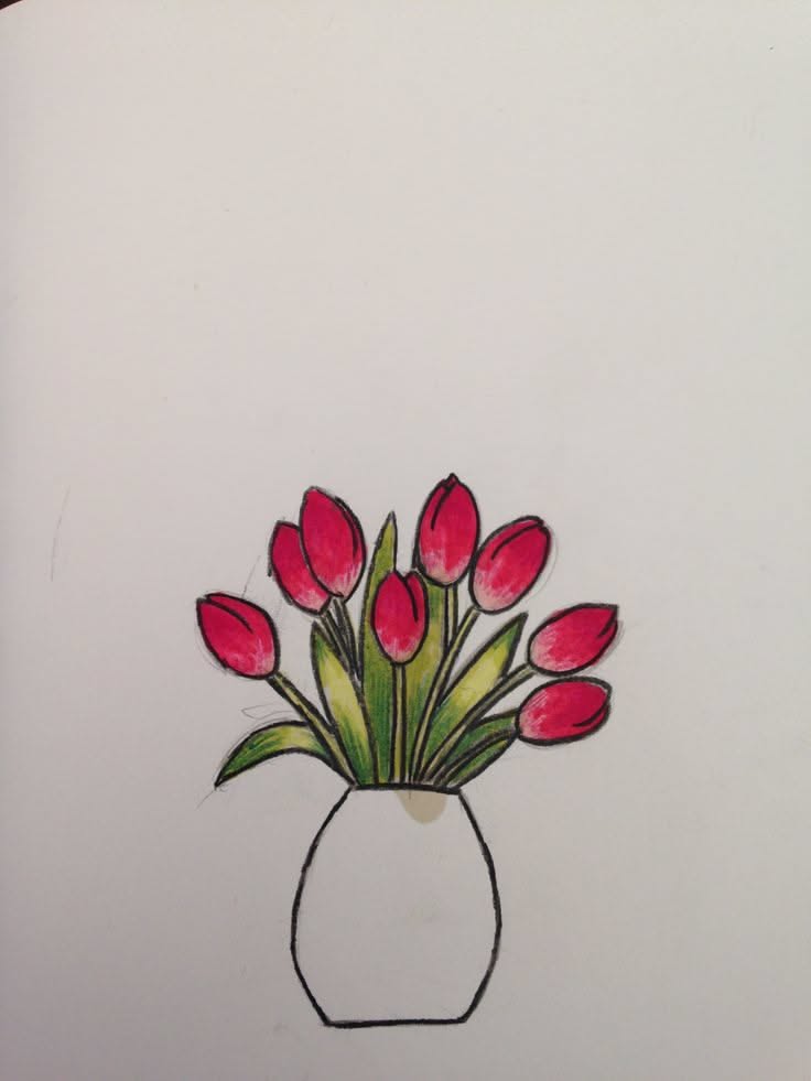 Cute Tulips in a Vase