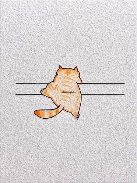 Cute Cat Climbing on Lines