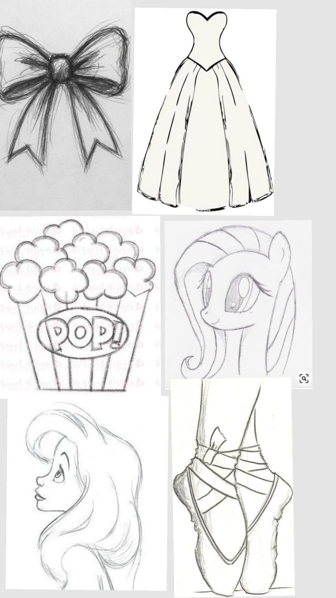 Cute Bow and Elegant Dress Sketch