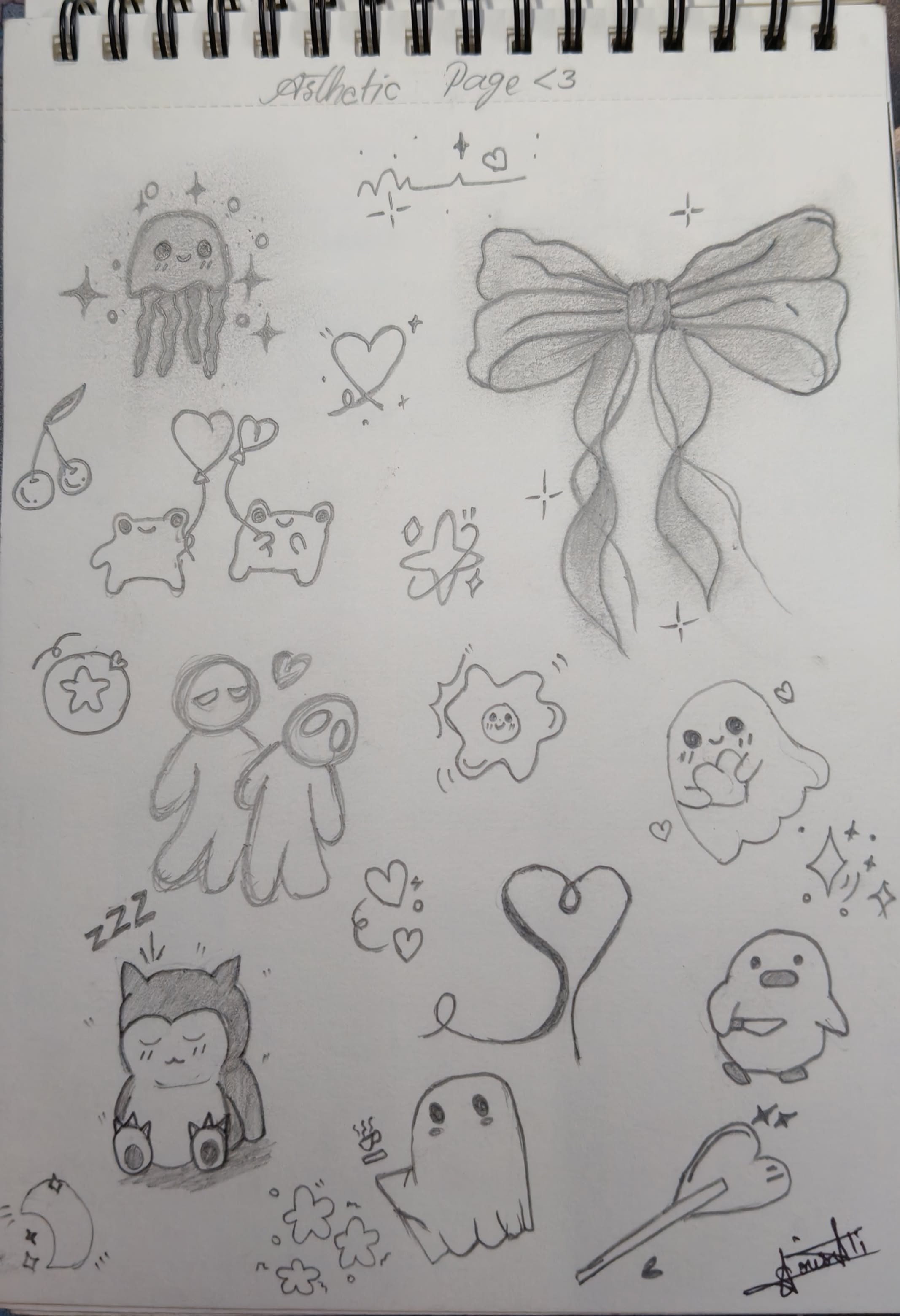Adorable Jellyfish and Cute Characters Sketch