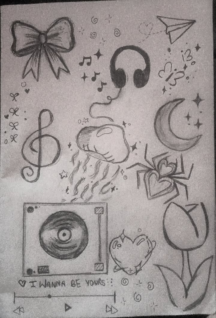 Whimsical Music and Nature Doodles