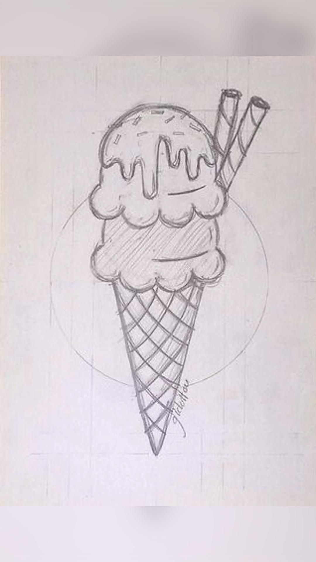 Delicious Ice Cream Cone with Dripping Topping