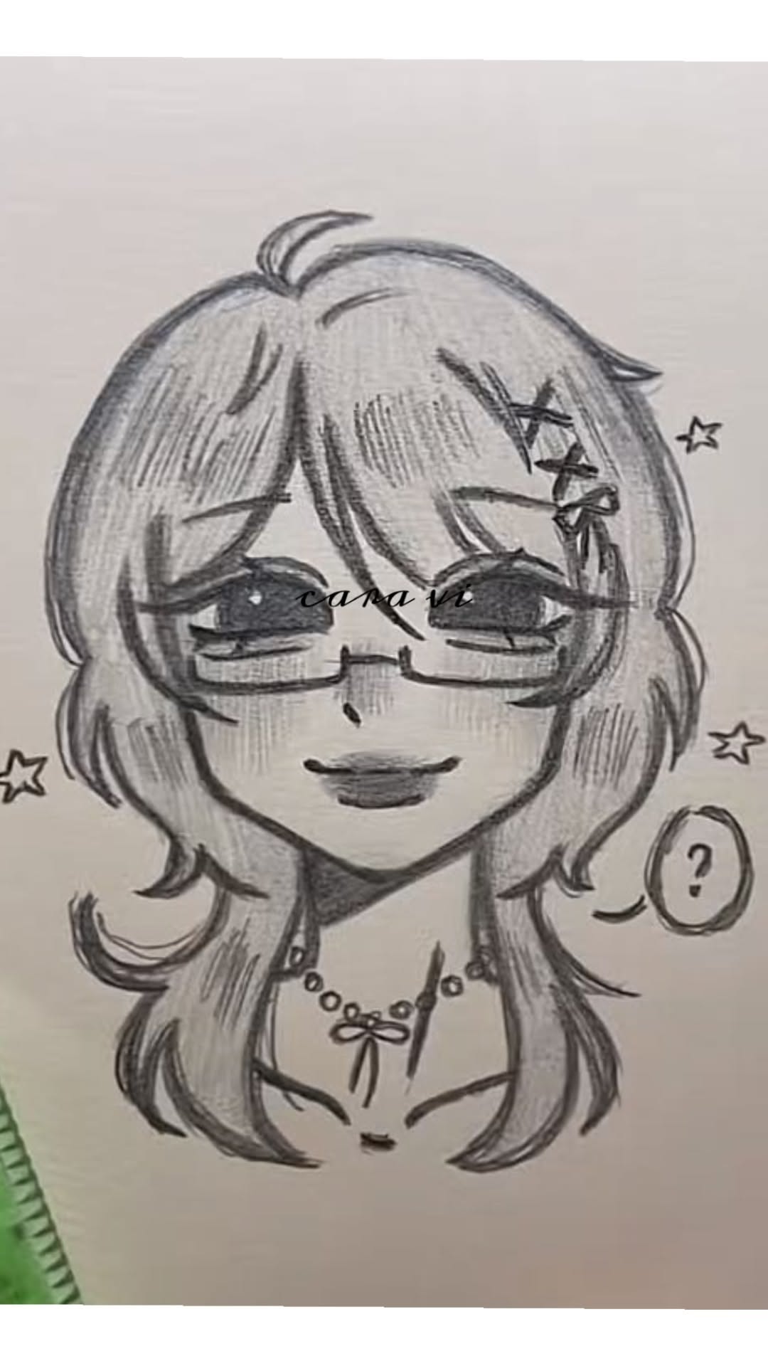 Cute Character with Glasses and Stars