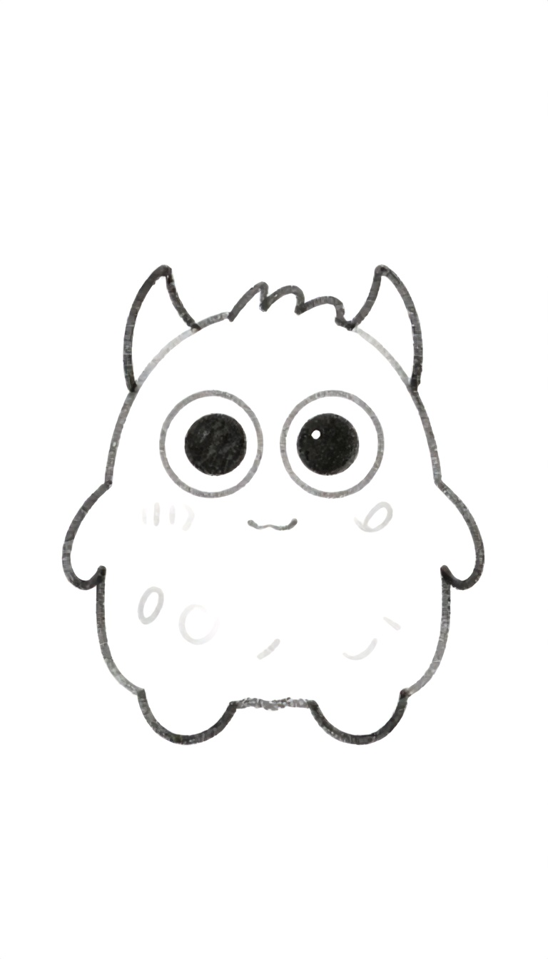 Cute Chubby Monster with Big Eyes