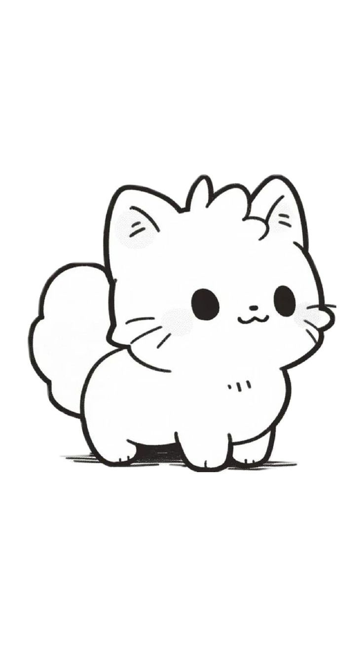 Cute Fluffy Cat Sketch