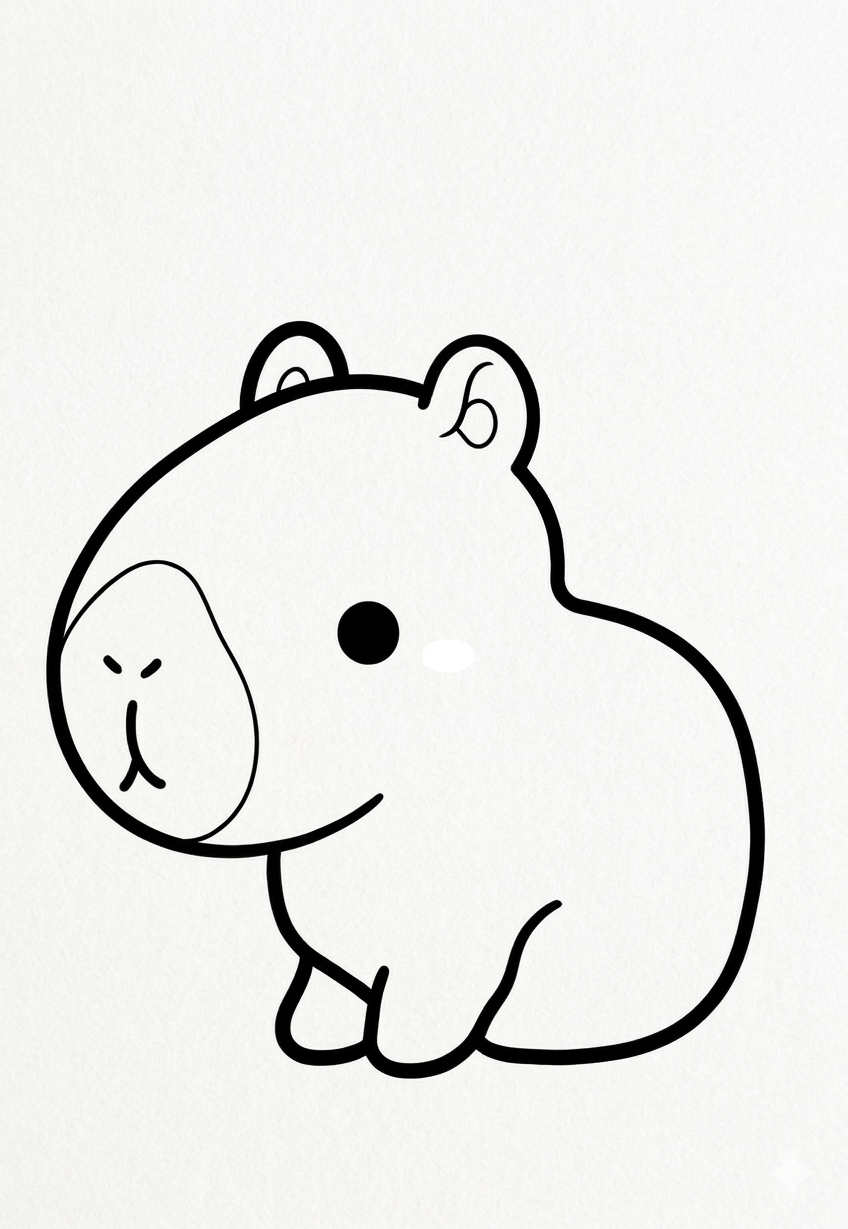 Cute Minimalist Bear Illustration
