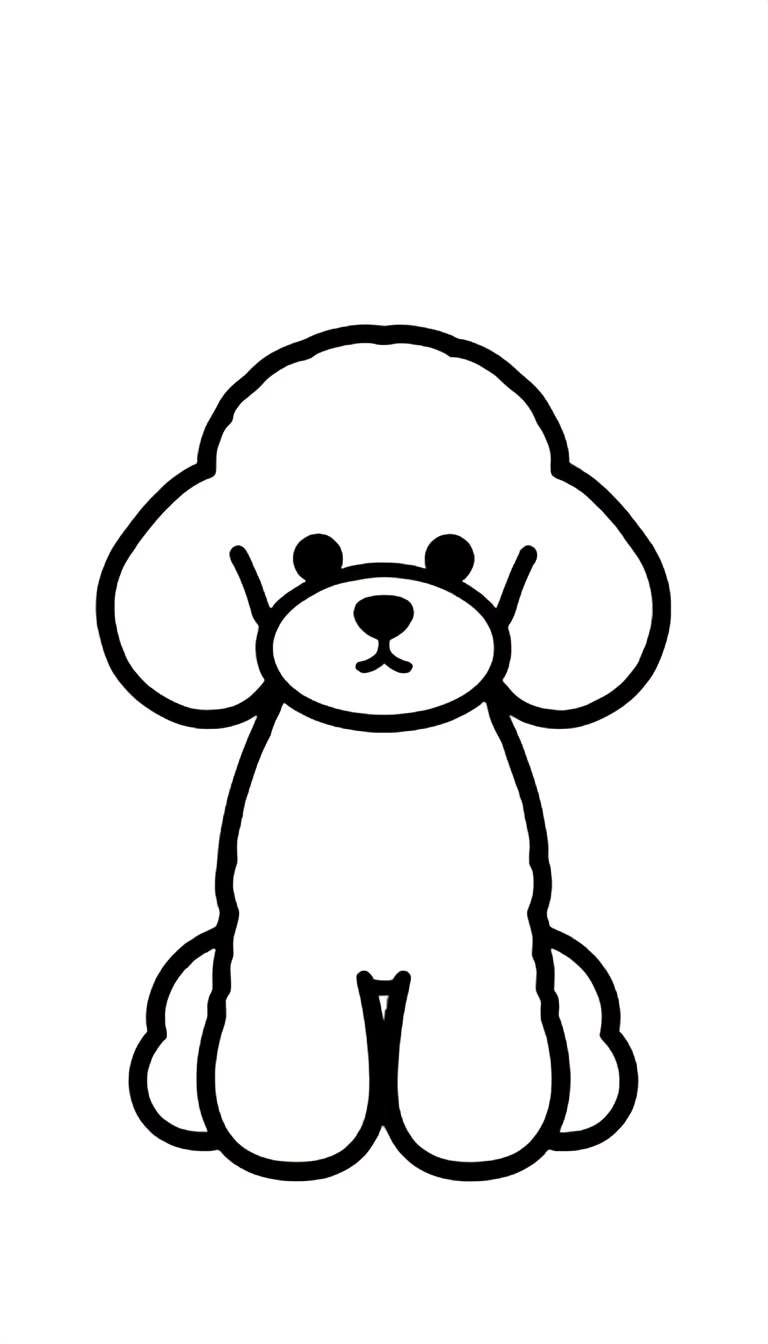 Cute Sitting Puppy Outline