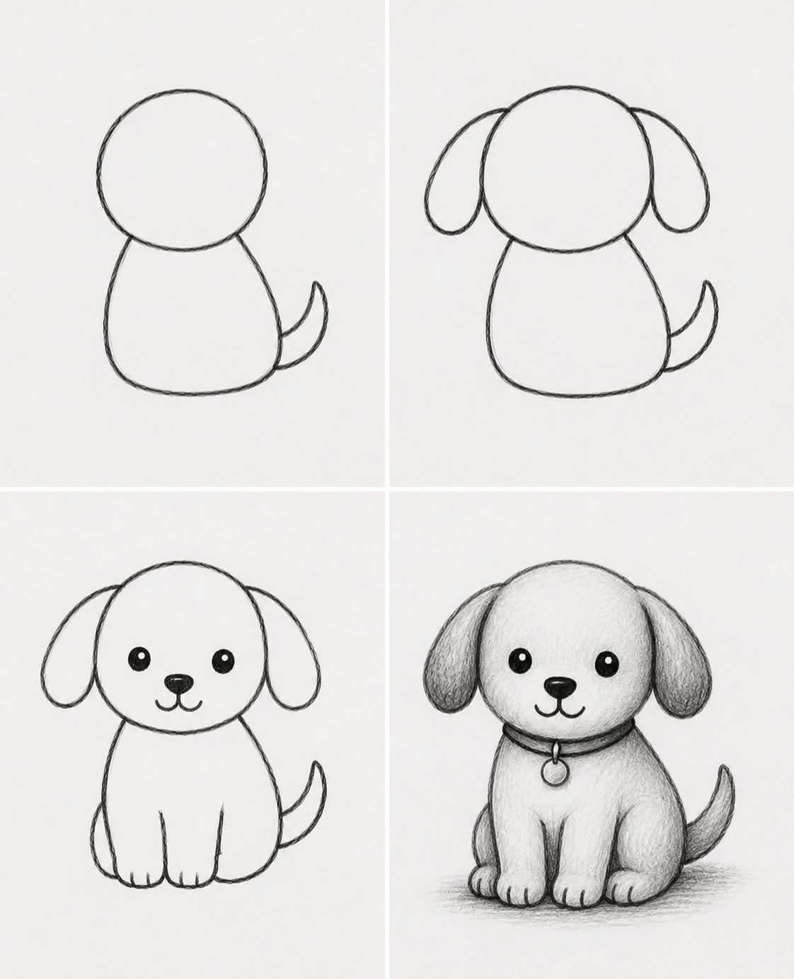 Cute Puppy Sketch Step-by-Step