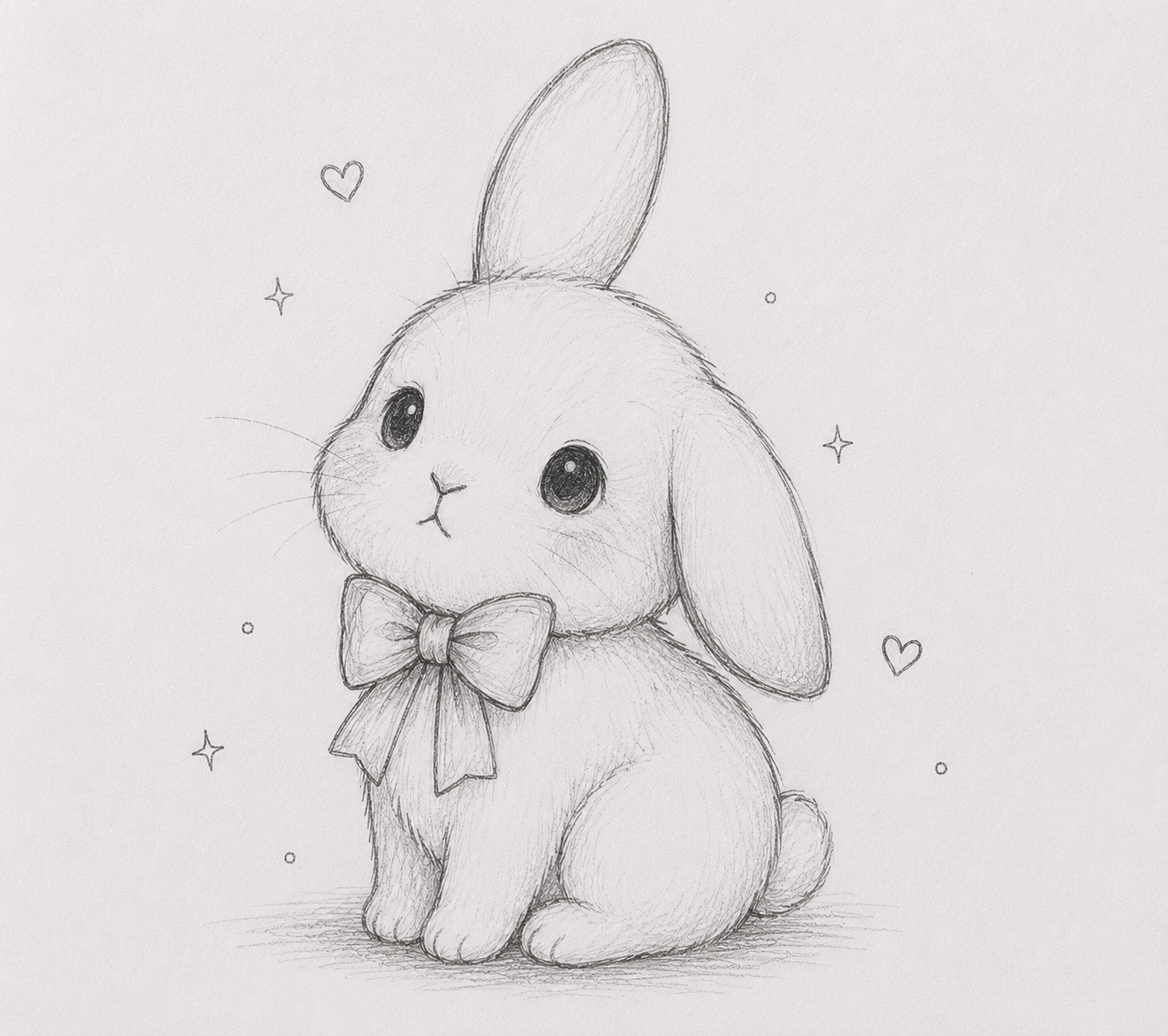 Random Things to Draw: Adorable Bunny with Bowtie